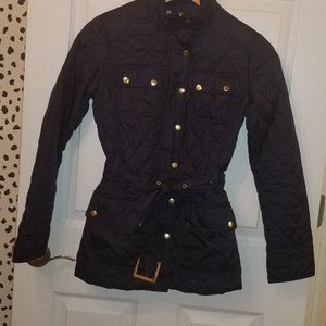 Banana Republic Quilted Navy Blue Coat Size S